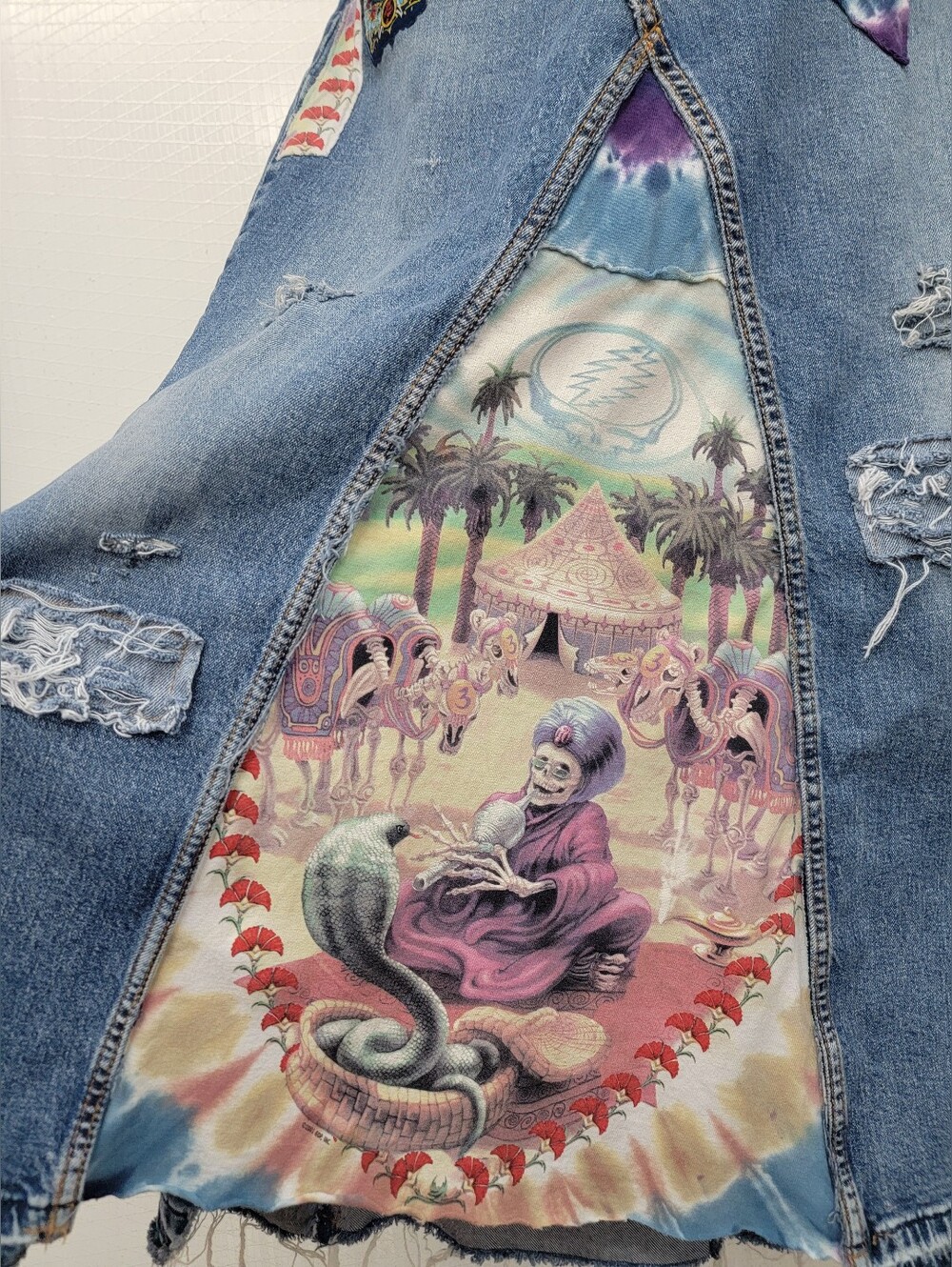Upcycled Levi's Grateful Dead Maxi Jean Skirt - Picture 3 of 11
